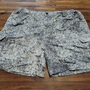 Reel Legends Men's Cargo Fishing Shorts Size XXL Gray White Pockets